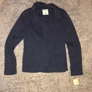 Navy blue sweatshirt blazer